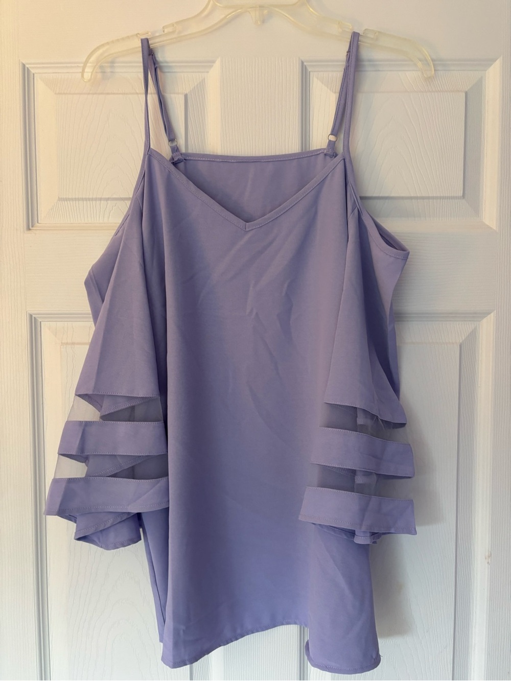 Lavender Cold-Shoulder Women's Tank Top
